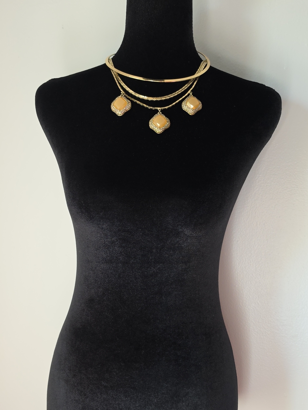 INC International Concepts Gold-Tone Layered Necklace with Yellow Pendants - Picture 2 of 6